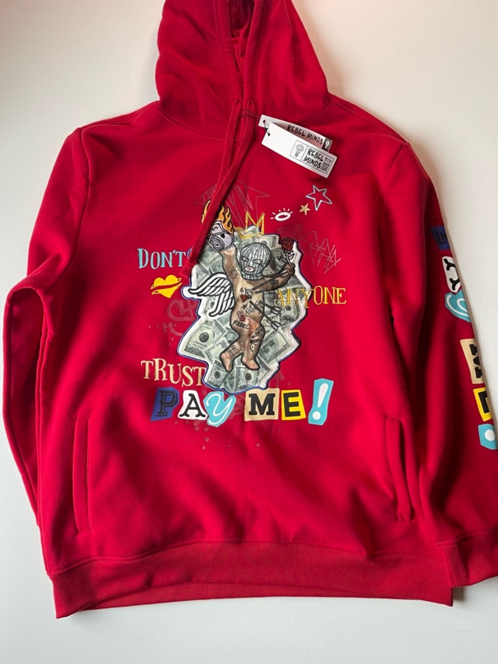 Rebel Minds Red Graphic Crewneck Sweatshirt